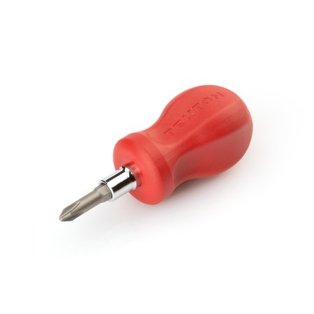TEKTON 3-in-1 Stubby Phillips/Slotted Driver (#2 x 1/4 in., Red) DMT17002